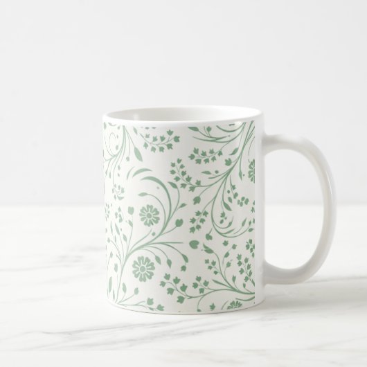 Elegant Botanical Floral Pattern – Minimal Nature  コーヒーマグカップ (右)