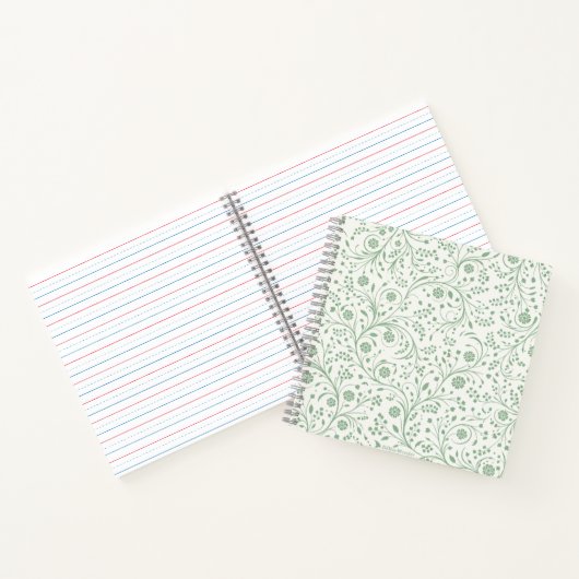 Elegant Botanical Floral Pattern – Minimal Nature ノートブック (内部)