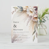 Elegant Botanical Floral Wedding Invitation 招待状 (スタンド正面)