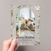 Elegant Botanical Foliage & Arch Christmas Card アクリル招待状 (インサイチュ (ポータブル))