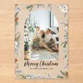 Elegant Botanical Foliage & Arch Christmas Card アクリル招待状 (正面)