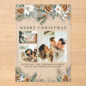 Elegant Botanical Foliage | Photo Christmas Card アクリル招待状 (正面)