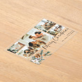 Elegant Botanical Foliage Photo Christmas Card アクリル招待状 (レイダウン)