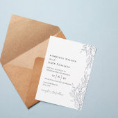 Elegant Botanical Frame Wedding Invitation 招待状