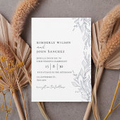 Elegant Botanical Frame Wedding Invitation 招待状