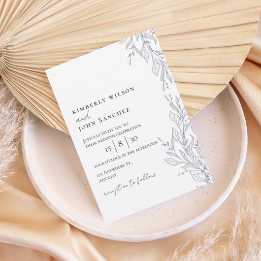 Elegant Botanical Frame Wedding Invitation 招待状