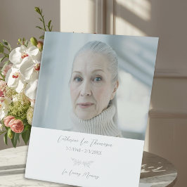 Elegant Botanical Funeral Photo Table Sign 台座サイン