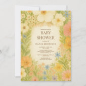 Elegant Botanical Garden Floral Baby Shower 招待状 (正面)