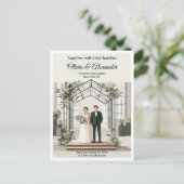 Elegant Botanical Garden Greenhouse Wedding ポストカード (スタンド正面)
