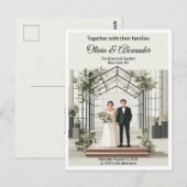 Elegant Botanical Garden Greenhouse Wedding ポストカード (正面/裏面)
