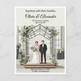 Elegant Botanical Garden Greenhouse Wedding ポストカード