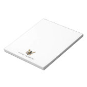 Elegant Botanical Gold Bee Personalized  ノートパッド (回転)