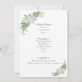 Elegant Botanical Green Leaves Nature Invitation 招待状 (裏面)