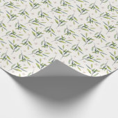 Elegant Botanical Green Watercolor Branches ラッピングペーパー (角)