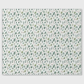 Elegant Botanical Greenery & Berry ラッピングペーパー (フラット)