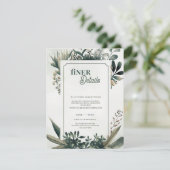 Elegant Botanical Greenery Finer Details Wedding エンクロージャーカード (スタンド正面)