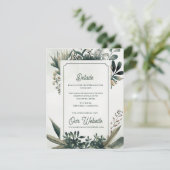 Elegant Botanical Greenery Wedding Details エンクロージャーカード (スタンド正面)