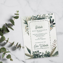 Elegant Botanical Greenery Wedding Details エンクロージャーカード