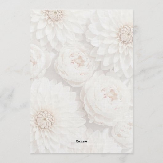 Elegant Botanical Greenery & White Floral Wedding 招待状 (裏面)