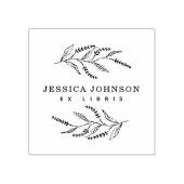 Elegant Botanical Lavander Custom Name Book ラバースタンプ (インプリント)