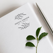 Elegant Botanical Lavander Custom Name Book ラバースタンプ