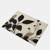 Elegant Botanical Leaf Area Rug ドアマット (アングル)