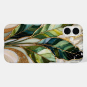 Elegant Botanical Leaves iPhone Case Beige Gold Case-Mate iPhoneケース (裏面 (横))