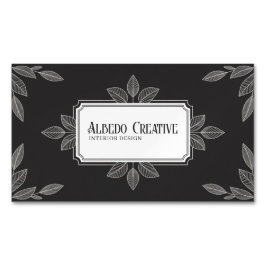 Elegant Botanical Line Art Black and White Formal マグネット名刺