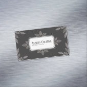 Elegant Botanical Line Art Black and White Formal マグネット名刺 (インサイチュ)