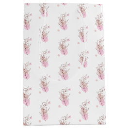 Elegant Botanical Line Art Favor Bag ミディアムペーパーバッグ