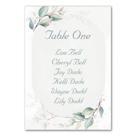 Elegant Botanical Love Wedding テーブルナンバー (正面)