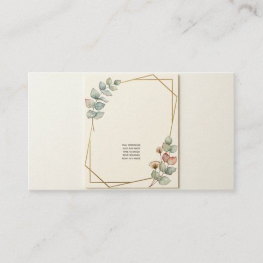 Elegant Botanical Minimalist Wedding Invitation |  エンクロージャーカード (正面)