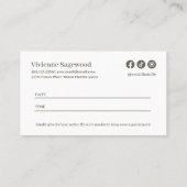 Elegant Botanical Monogram Crest Photo 予約カード (裏面)