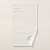 Elegant Botanical Monogram Towel with Custom Name バスタオルセット (ハンドタオル)