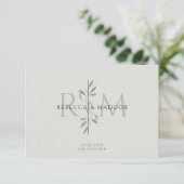 Elegant Botanical Monogram Wedding サンキューカード (スタンド正面)