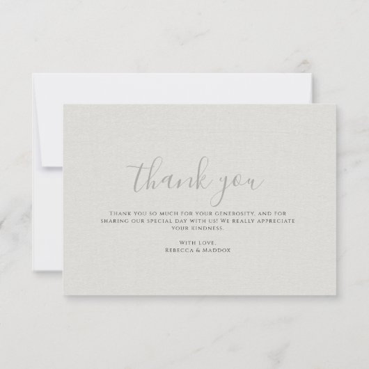 Elegant Botanical Monogram Wedding サンキューカード (裏面)