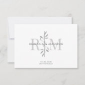 Elegant Botanical Monogram Wedding サンキューカード (正面)