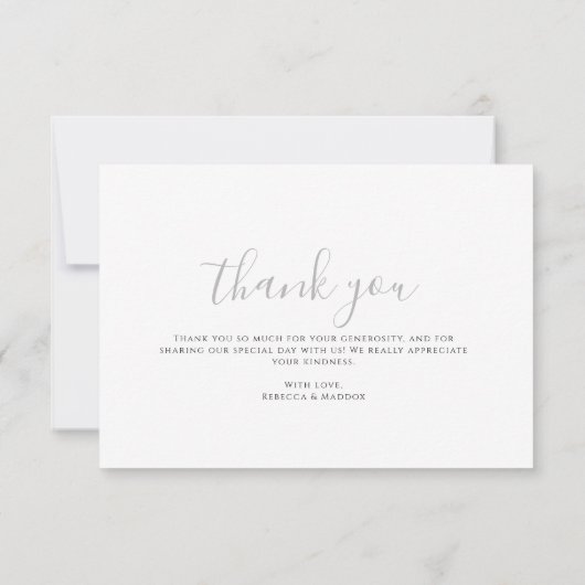 Elegant Botanical Monogram Wedding サンキューカード (裏面)