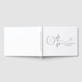 Elegant Botanical Monogram Wedding Guest Book ゲストブック (全面)