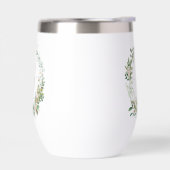 Elegant Botanical Monogram Wine Tumbler with Name (左面)