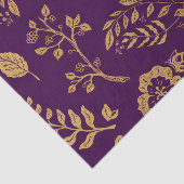 Elegant Botanical Motifs Luxury Purple & Gold 薄葉紙 (詳細)