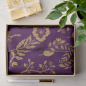 Elegant Botanical Motifs Luxury Purple & Gold 薄葉紙 (ギフト)