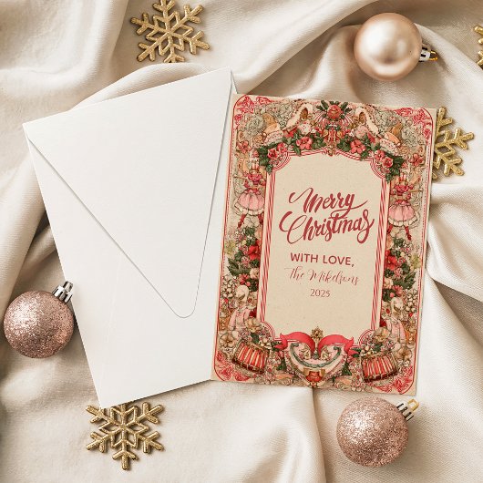 Elegant Botanical Ornament Christmas シーズンカード