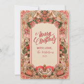 Elegant Botanical Ornament Christmas シーズンカード (正面)