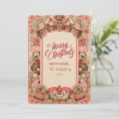 Elegant Botanical Ornament Christmas シーズンカード (スタンド正面)