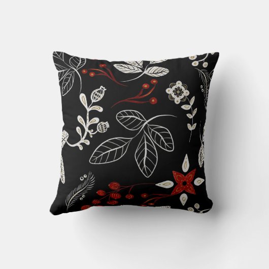 Elegant botanical pattern クッション (裏面)