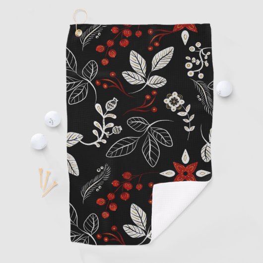 Elegant botanical pattern ゴルフタオル (インサイチュ)