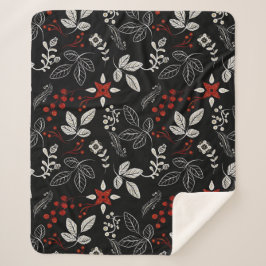 Elegant botanical pattern シェルパブランケット