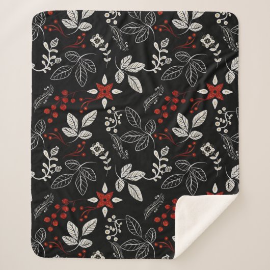 Elegant botanical pattern シェルパブランケット (正面)