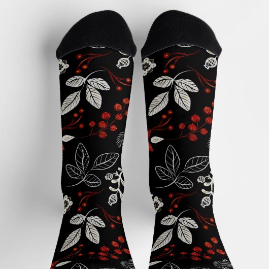 Elegant botanical pattern ソックス (上部)